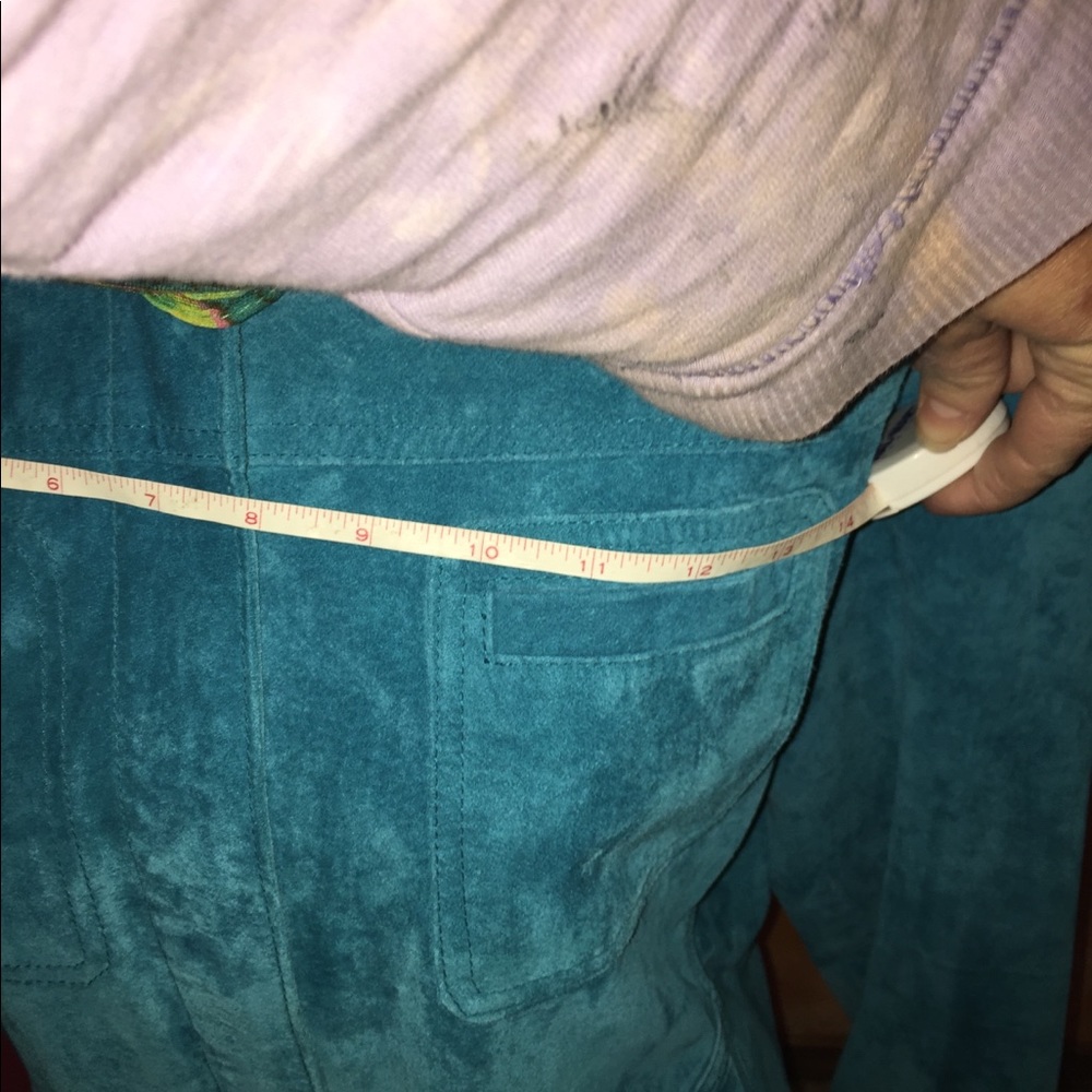 Turquoise suede jacket - Picture 7 of 8